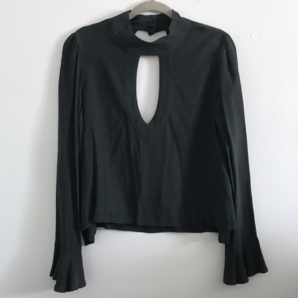 Free People cut out Top - forest green